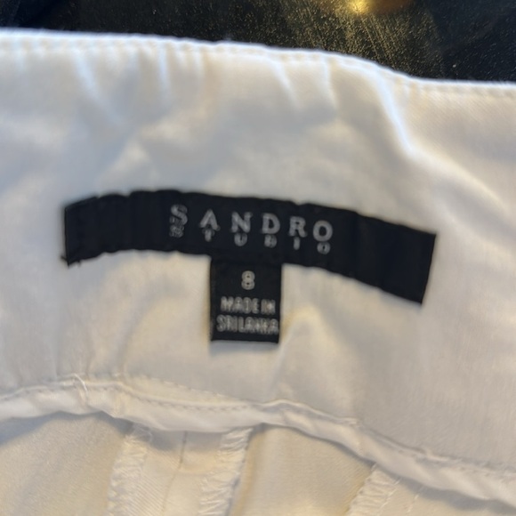 Sandro Modern Fit Soft White Trousers Old Money Basics Wide Leg NWT Size 8 - Picture 9 of 12